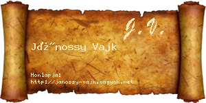Jánossy Vajk névjegykártya